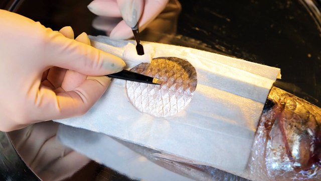 Getting into the ocean vibes with these incredible earrings out of fish scales 🐟💍 #diy #accessories #earrings #fyp #fish