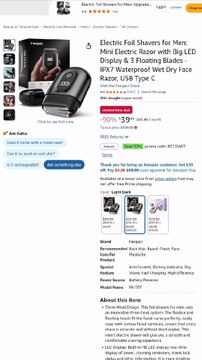 Electric Foil Shavers for Men: Mini Electric Razor with Big LED Display & 3 Floating Blades - IPX7 Waterproof Wet Dry Face Razor, USB Type C