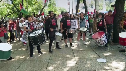 En images, des manifestants à Mexico exigent de couper les liens avec Israël
