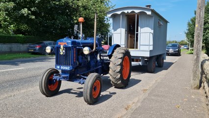 Tractors arriving ahead of the annual Bradley's Corner annual tractor road