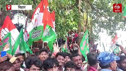 राहुल गांधी की एक झलक पाने के लिए पेड़ पर चढ़ गए सैकड़ों युवा, देखें तस्वीर