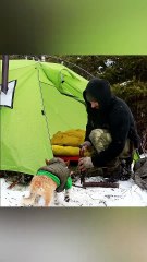Winter hot tent camping adventure - P1