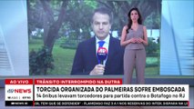 Torcida do Palmeiras sofre emboscada na Dutra e causa paralisação