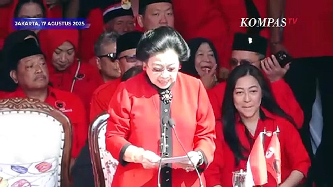 [FULL] Pidato Megawati Soekarnoputri Saat Pimpin Upacara HUT ke-80 RI di Sekolah PDIP