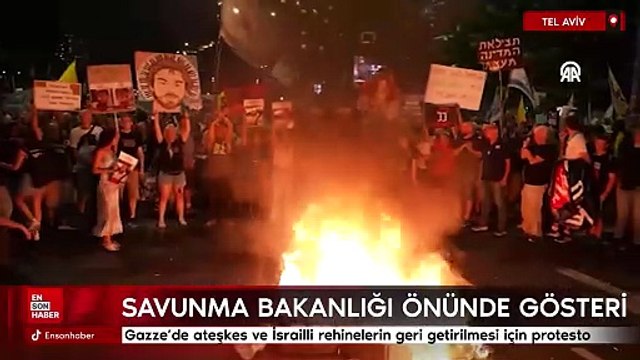 Gazze'de ateşkes ve İsrailli rehinelerin geri getirilmesi için Tel Aviv'de gösteri düzenlendi
