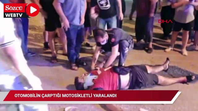 Otomobilin çarptığı motosikletli yaralandı