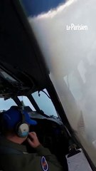 L'oeil de l'ouragan Erin filmé depuis un avion