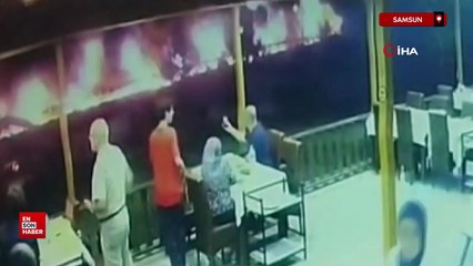 Samsun'da tır yanarak 5 kilometre gidip ortalığı savaş alanına çevirdi