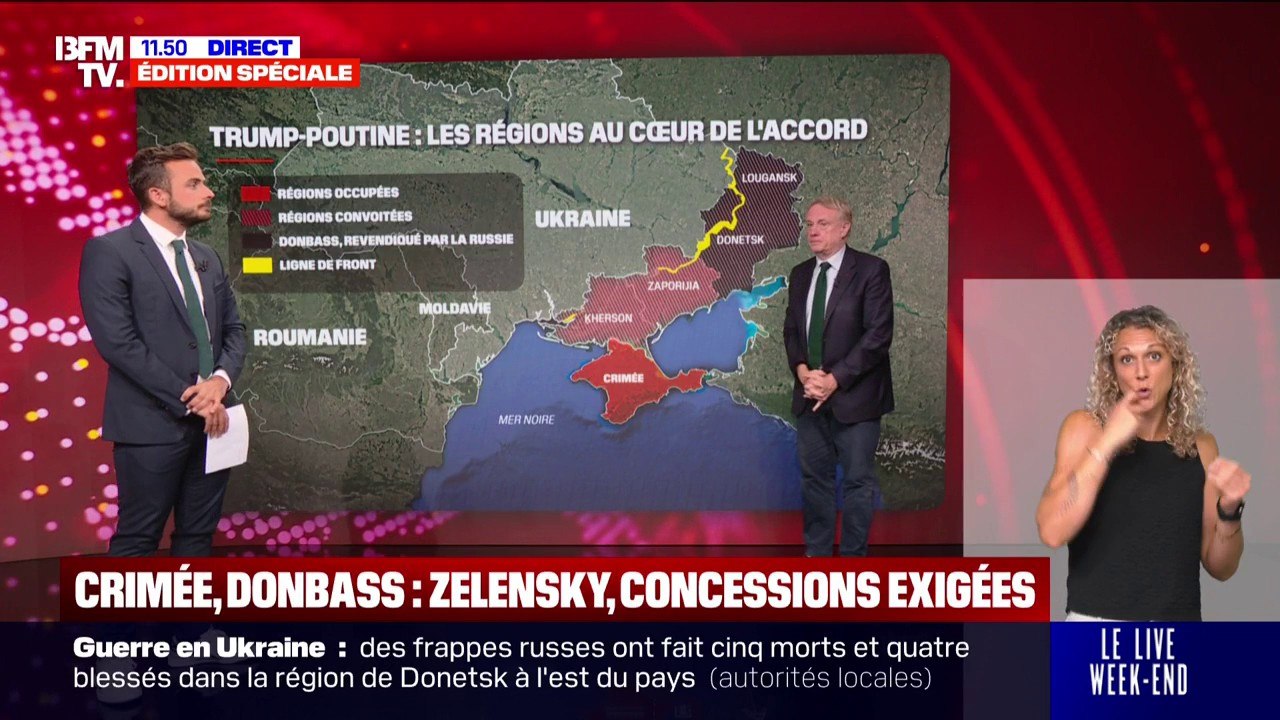 Sommet entre Donald Trump et Volodymyr Zelensky: quels territoires pourraient faire l'objet d'un "échange" entre la Russie et l'Ukraine?