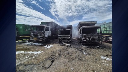 충남 당진 차고지 트럭에서 불...화물차 4대 모두 타 / YTN