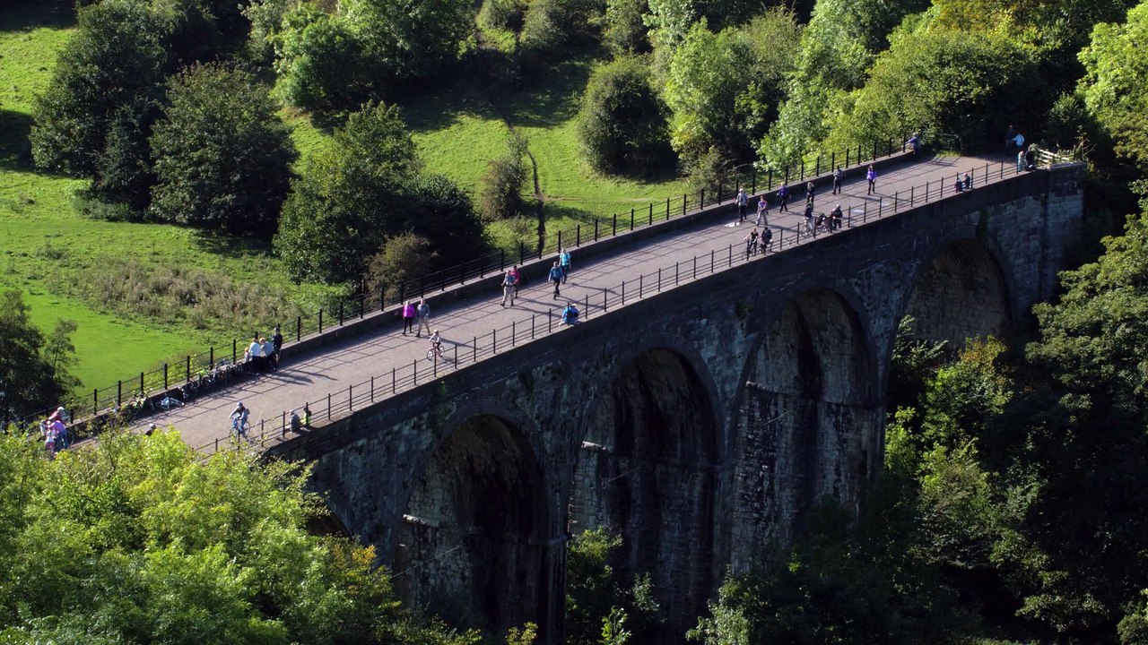 Drone Footage of a Bridge at the Derbyshire
