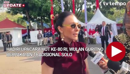Hadiri Upacara HUT ke-80 RI, Wulan Guritno Mengenakan Pakaian Tradisional Solo
