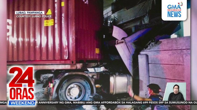 Truck driver sugatan nang sumalpok sa pader | 24 Oras Weekend