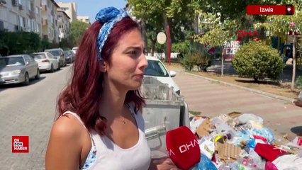 İzmir'de sokaklarda çöp yığınları oluştu