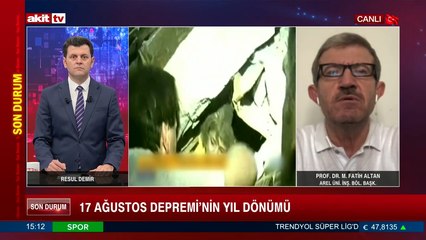 Prof. Dr. M. Fatih Altan, 17 Ağustos Depremi hakkında yorumlarda bulundu