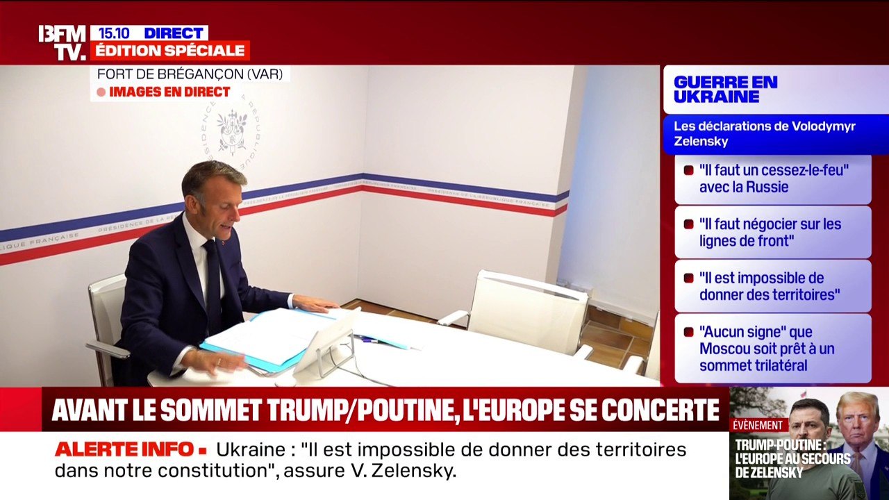 "Il faut mettre en place une stratégie pour mettre la pression sur le président Poutine", déclare Emmanuel Macron