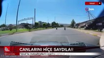 Tokat'ta motosikletlerin üzerine yatarak yarıştılar