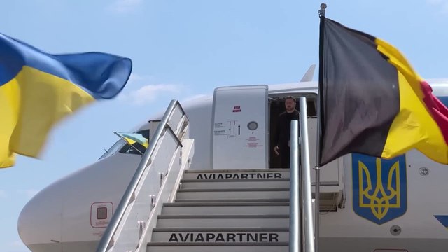 Zelenskiy arrives in Brussels, meets EU chief von der Leyen
