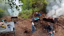 Varios domingueros sorprendidos mientras hacían barbacoas en pleno bosque navarro