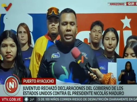 Juventud socialista de Amazonas reafirmó su respaldo al presidente Nicolás Maduro