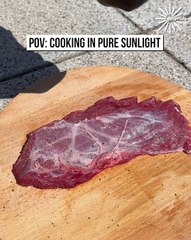 Why use a grill when you can cook steak with pure sunlight? 🥩🤣
