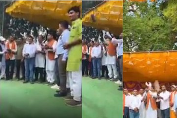 बीजेपी नेता ने सफेद की जगह उड़ाया काला कबूतर