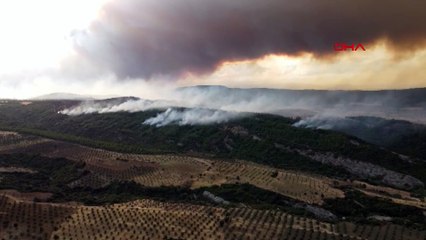 Çanakkale’deki orman yangınında zarar gören alanlar havadan görüntülendi