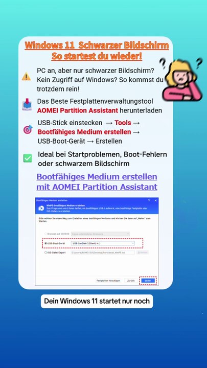 ❌😕Windows 11 Schwarzer Bildschirm – starte jetzt wieder!