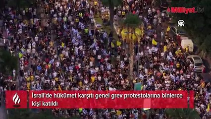 İsrail'de 1 günlük ulusal greve yüzbinler katıldı, polisle çatışma çıktı
