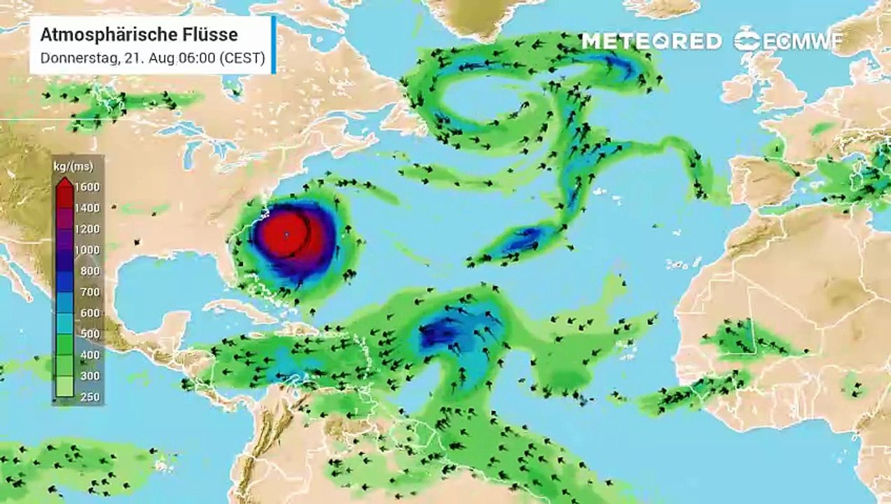 So zieht Hurrikan Erin!