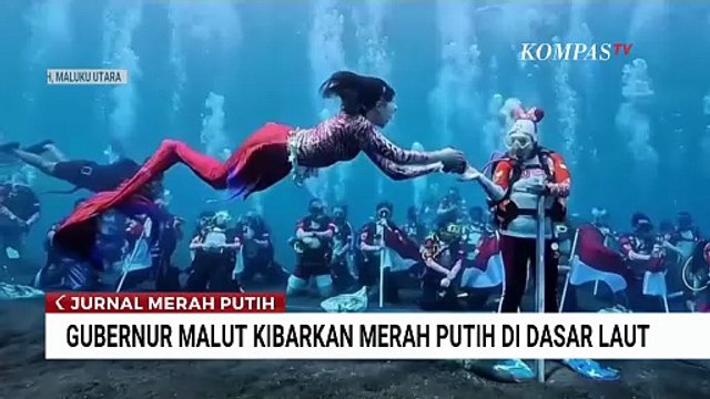 Bak Putri Duyung! Momen Gubernur Malut Sherly Tjoanda Kibarkan Bendera Merah Putih di Dasar Laut