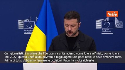 Zelensky: Necessario cessate il fuoco per esaminare richieste Putin, ne parleremo a Washington