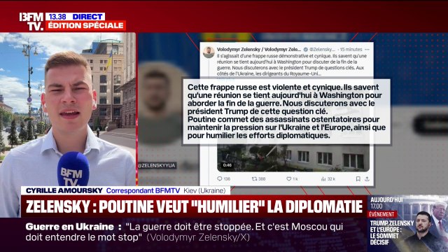 Ukraine: Volodymyr Zelensky juge que les frappes russes visent à humilier les efforts diplomatiques