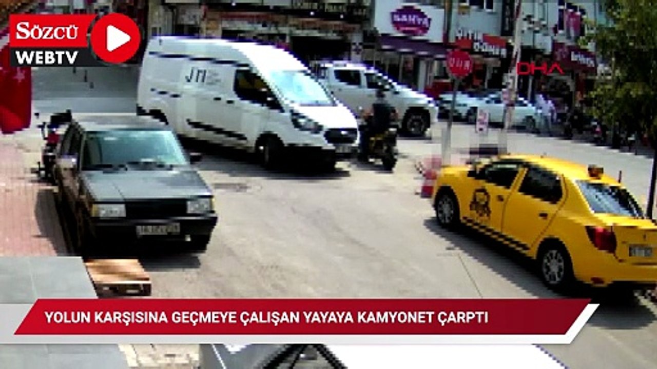 Yolun karşısına geçmeye çalışan yayaya kamyonet çarptı