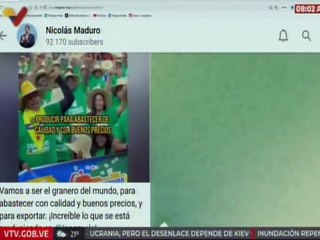 Pdte. Nicolás Maduro: Vamos a ser el granero del mundo, para abastecer con calidad y buenos precios