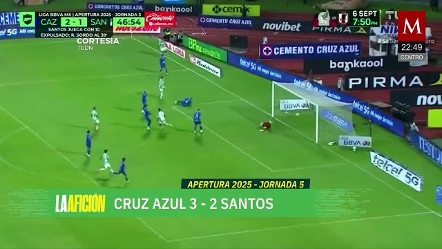 Cruz Azul logra triunfo ante Santos Laguna con gol de Gabriel Fernández