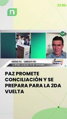 Paz promete conciliación y se prepara para la segunda vuelta