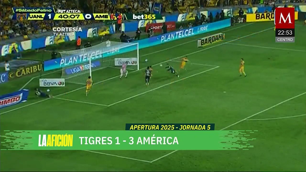 América remonta y rompe el invicto de Tigres en...