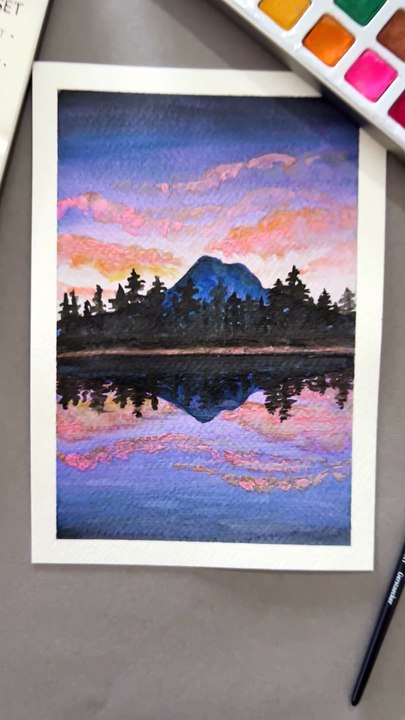 Peindre un paysage avec une aquarelle à 5 €