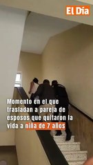 Momento en el que trasladan a pareja de esposos que quitaron la vida a niña de 7 años