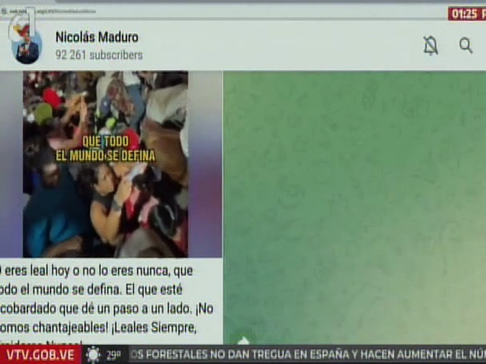 Pdte. Nicolás Maduro: O eres leal hoy o no lo eres nunca, que todo el mundo se defina