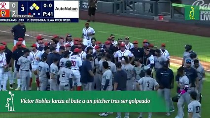 Víctor Robles lanza el bate a un pitcher tras ser golpeado