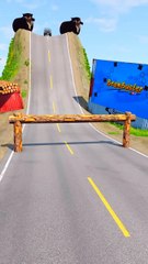 Crazy Cars & School Buses vs Log Fence - BeamNG.Drive