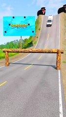 Emergency Convoy vs Log Trap - BeamNG.Drive #beamnbuster #shorts