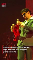 El “Conejo Malo” no se salvó de la euforia de sus fans, quienes le aventaron ropa interior durante su concierto en Puerto Rico.