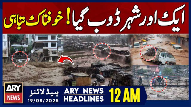Heavy Rain & Flash Flood in Swabi || ARY News 12 AM Headlines || 19th Aug 2025