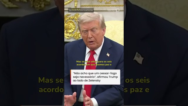 Ao lado de Zelensky, Trump diz que ‘cessar-fogo’ não é necessário em guerra da Ucrânia #shorts
