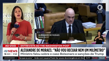 Moraes sobre caso Bolsonaro: “Não vou recuar nem um milímetro”