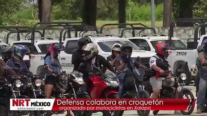 Defensa colabora en croquetón organizado por motociclistas en Xalapa