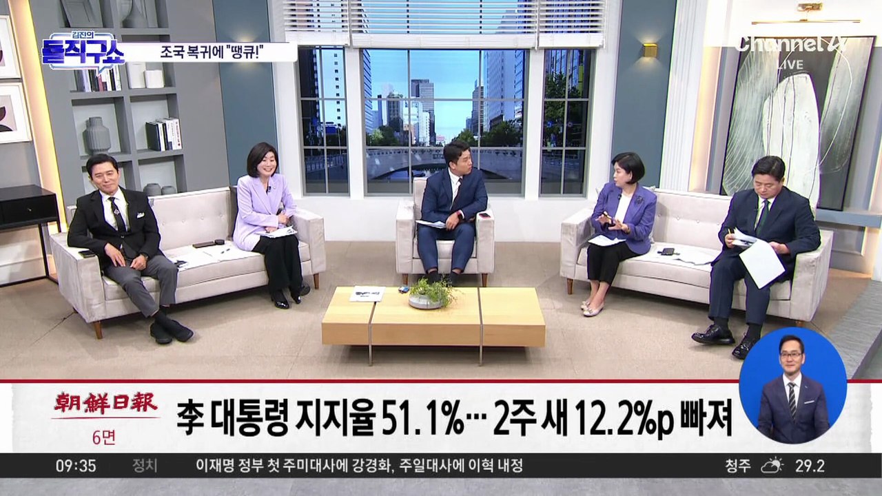이 대통령 지지율 하락…안철수 “조국 땡큐”